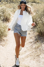 Load image into Gallery viewer, White Floral Quilted Jacket - Fashion Queen - 12