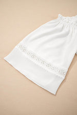 Load image into Gallery viewer, White Frilly Off Shoulder Lace Insert Sleeve Textured Blouse - Fashion Queen - 7