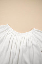 Load image into Gallery viewer, White Frilly Off Shoulder Lace Insert Sleeve Textured Blouse - Fashion Queen - 9