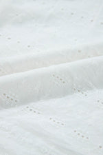 Load image into Gallery viewer, White Lace Neckline Flutter Sleeve Eyelets Blouse - Fashion Queen - 15