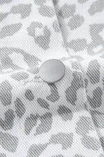 Load image into Gallery viewer, White Leopard Printed Flap Pocket Denim Jacket - Fashion Queen - 6