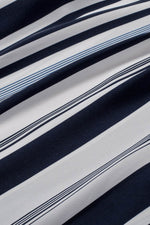 Load image into Gallery viewer, White Navy Striped Modern Women Shirt - Fashion Queen - 20