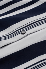 Load image into Gallery viewer, White Navy Striped Modern Women Shirt - Fashion Queen - 22