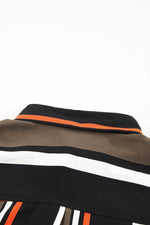 Load image into Gallery viewer, White Navy Striped Modern Women Shirt - Fashion Queen - 27