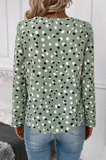 Load image into Gallery viewer, White Polka Dot Print Button Front V Neck Blouse - Fashion Queen - 5