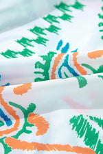 Load image into Gallery viewer, White Printed Tribal Bracelet Sleeve Buttoned Mini Dress - Fashion Queen - 29