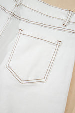Load image into Gallery viewer, White Raw Hem High Waist Denim Shorts - Fashion Queen - 5