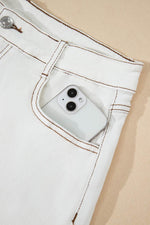 Load image into Gallery viewer, White Raw Hem High Waist Denim Shorts - Fashion Queen - 9