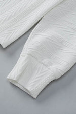 Load image into Gallery viewer, White Round Neck Drop Shoulder Textured Knit Top - Fashion Queen - 11