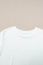 Load image into Gallery viewer, White Round Neck Rolled Sleeve Plus Size T-shirt - Fashion Queen - 20