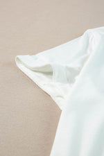 Load image into Gallery viewer, White Round Neck Rolled Sleeve Plus Size T-shirt - Fashion Queen - 22