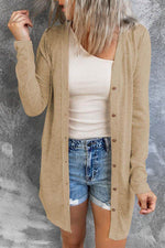 Load image into Gallery viewer, White Solid Color Open-Front Buttons Cardigan - Fashion Queen - 10