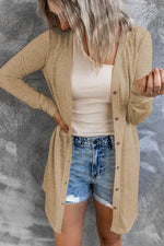 Load image into Gallery viewer, White Solid Color Open-Front Buttons Cardigan - Fashion Queen - 12