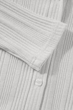 Load image into Gallery viewer, White Solid Color Ribbed Button up Tunic Cardigan - Fashion Queen - 10