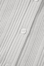 Load image into Gallery viewer, White Solid Color Ribbed Button up Tunic Cardigan - Fashion Queen - 12