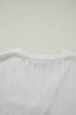 Load image into Gallery viewer, White Solid Color Ribbed Button up Tunic Cardigan - Fashion Queen - 13