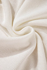 Load image into Gallery viewer, White Solid Color Waffle Half Button Long Sleeve Top - Fashion Queen -  11