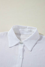 Load image into Gallery viewer, White Solid Knotted Front Loose Fit Sheer Shirt - Fashion Queen - 10