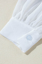 Load image into Gallery viewer, White Solid Knotted Front Loose Fit Sheer Shirt - Fashion Queen - 11