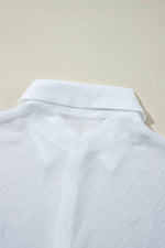 Load image into Gallery viewer, White Solid Knotted Front Loose Fit Sheer Shirt - Fashion Queen - 12