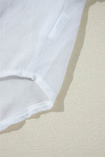 Load image into Gallery viewer, White Solid Knotted Front Loose Fit Sheer Shirt - Fashion Queen - 13