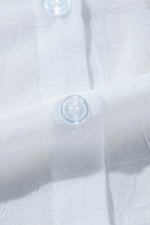 Load image into Gallery viewer, White Solid Knotted Front Loose Fit Sheer Shirt - Fashion Queen - 9