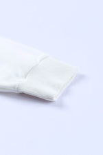 Load image into Gallery viewer, White Solid Ripped Hooded Sweatshirt with Kangaroo Pocket - Fashion Queen - 12