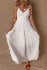Load image into Gallery viewer, White Spaghetti Straps High Waist Elegant Long Dress - Fashion Queen - 3