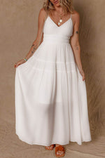 Load image into Gallery viewer, White Spaghetti Straps High Waist Elegant Long Dress - Fashion Queen - 4