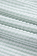 Load image into Gallery viewer, White Stripe Collared V Neck Chest Pocket Long Sleeve Beach Cover up - Fashion Queen - 10