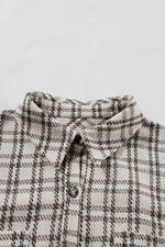 Load image into Gallery viewer, White Stripe Plus Size Plaid Buttoned Raw Hem Tunic Shirt Dress - Fashion Queen - 10