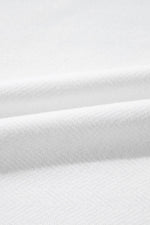 Load image into Gallery viewer, White Striped Color Block Collared V Neck Oversized Sweatshirt - Fashion Queen - 15