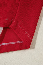 Load image into Gallery viewer, White Striped Color Block Collared V Neck Oversized Sweatshirt - Fashion Queen - 16