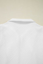 Load image into Gallery viewer, White Textured Half Zip Tank Top Drawstring Shorts Set - Fashion Queen - 17