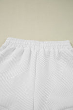 Load image into Gallery viewer, White Textured Half Zip Tank Top Drawstring Shorts Set - Fashion Queen - 20