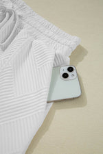 Load image into Gallery viewer, White Textured Half Zip Tank Top Drawstring Shorts Set - Fashion Queen - 22