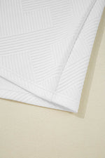 Load image into Gallery viewer, White Textured Half Zip Tank Top Drawstring Shorts Set - Fashion Queen - 23