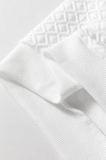 Load image into Gallery viewer, White Textured Puff Long Sleeve Round Neck Top - Fashion Queen - 12