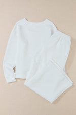 Load image into Gallery viewer, White Ultra Loose Textured 2pcs Slouchy Outfit - Fashion Queen - 3