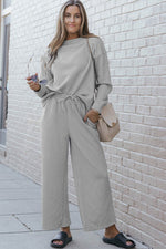 Load image into Gallery viewer, White Ultra Loose Textured 2pcs Slouchy Outfit - Fashion Queen - 4