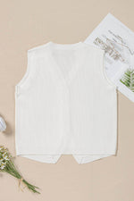 Load image into Gallery viewer, White V Neck Buttoned Sweater Vest - Fashion Queen - 16