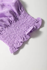 Load image into Gallery viewer, Wisteria Swiss Dot Smocked Frilled Neckline Short Sleeve Plus Size Dress - Fashion Queen - 8