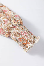 Load image into Gallery viewer, Yellow Floral Print Tie Neck Lantern Sleeve Blouse - Fashion Queen - 13