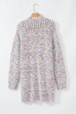 Load image into Gallery viewer, Yellow Multicolor Confetti Open Front Knit Cardigan - Fashion Queen - 4