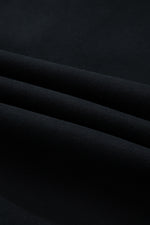 Load image into Gallery viewer, Black Button Drawstring Hooded Pullover and Casual Short Set