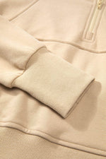 Load image into Gallery viewer, Valerian Quarter Zip Stand Neck Kangaroo Pocket Sweatshirt - Fashion Queen