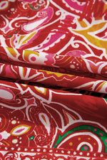 Load image into Gallery viewer, Multicolour Ethnic Paisley Print Tassel Tie Puff Sleeve Boho Blouse - Fashion Queen - 16