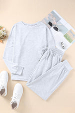 Load image into Gallery viewer, Long Sleeve Pullover and Jogger Pants Lounge Set - Fashion Queen