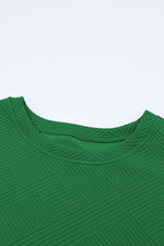 Load image into Gallery viewer, Black Textured Loose Fit T Shirt and Drawstring Pants Set - Fashion Queen