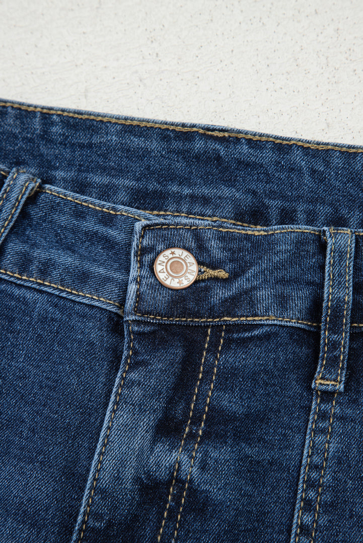 Sky Blue Cropped High Rise Wide Leg Jeans - Fashion Queen -  12